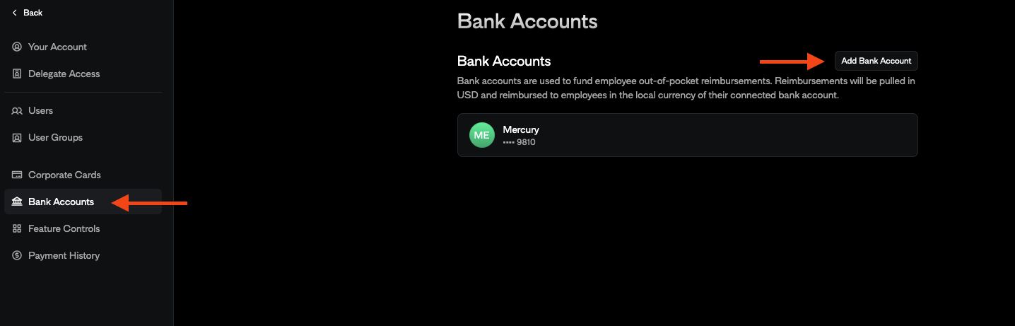 Add Business Bank Account