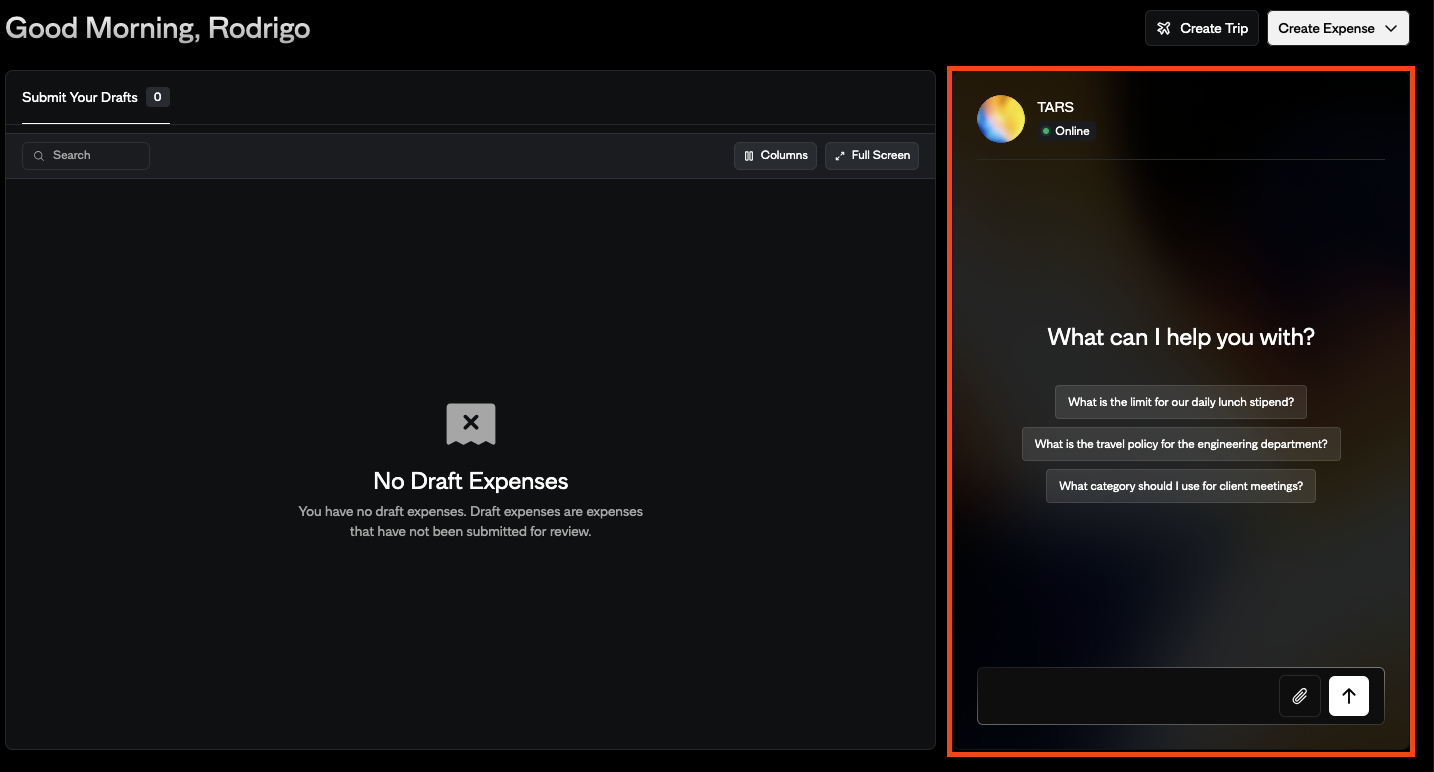Drag-and-Drop Receipts into TARS