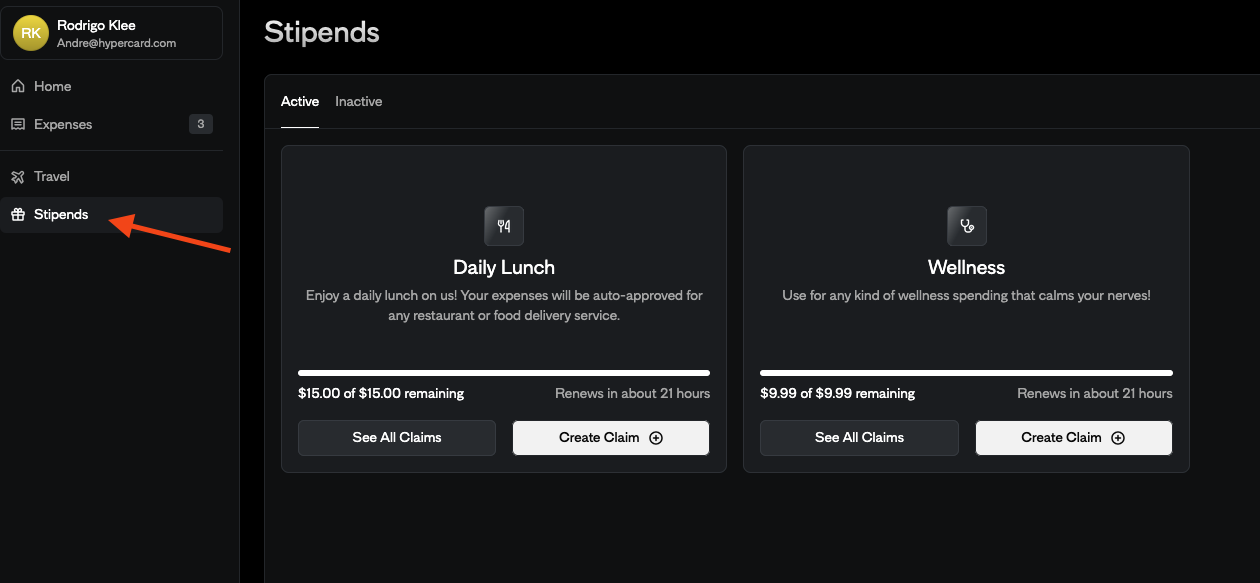 Access Stipends Dashboard