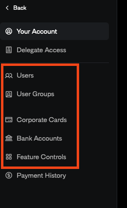 Full Account Admin Functionalities