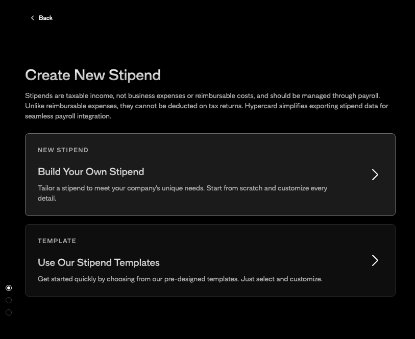 Creating a Stipend as an Admin